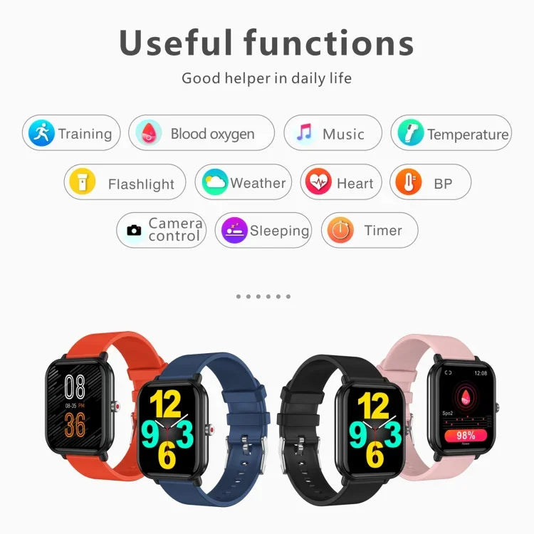 ساعة ذكية Q9 Pro بشاشة TFT HD مقاس 1.7 بوصة، تدعم مراقبة درجة حرارة الجسم / مراقبة معدل ضربات القلب