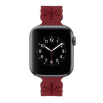 سوار ساعة من السيليكون بنقشة ندفة الثلج لسلسلة Apple Watch، 7 مقاس 41مم / 6&SE&5&4 مقاس 40مم / 3&2&1 مقاس 38مم، 7 مقاس 45مم / 6&SE&5&4 مقاس 44مم / 3&2&1 مقاس 42مم