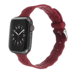 سوار ساعة من السيليكون بنقشة ندفة الثلج لسلسلة Apple Watch، 7 مقاس 41مم / 6&SE&5&4 مقاس 40مم / 3&2&1 مقاس 38مم، 7 مقاس 45مم / 6&SE&5&4 مقاس 44مم / 3&2&1 مقاس 42مم