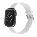 سوار ساعة من السيليكون بنقشة ندفة الثلج لسلسلة Apple Watch، 7 مقاس 41مم / 6&SE&5&4 مقاس 40مم / 3&2&1 مقاس 38مم، 7 مقاس 45مم / 6&SE&5&4 مقاس 44مم / 3&2&1 مقاس 42مم
