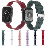 سوار ساعة من السيليكون بنقشة ندفة الثلج لسلسلة Apple Watch، 7 مقاس 41مم / 6&SE&5&4 مقاس 40مم / 3&2&1 مقاس 38مم، 7 مقاس 45مم / 6&SE&5&4 مقاس 44مم / 3&2&1 مقاس 42مم