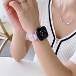 سوار ساعة من السيليكون بنقشة ندفة الثلج لسلسلة Apple Watch، 7 مقاس 41مم / 6&SE&5&4 مقاس 40مم / 3&2&1 مقاس 38مم، 7 مقاس 45مم / 6&SE&5&4 مقاس 44مم / 3&2&1 مقاس 42مم