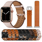 سوار ساعة من الجلد مع إبزيم مزدوج لسلسلة Apple Watch، 7 مقاس 41مم / 6&SE&5&4 مقاس 40مم / 3&2&1 مقاس 38مم، 7 مقاس 45مم / 6&SE&5&4 مقاس 44مم / 3&2&1 مقاس 42مم