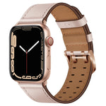 سوار ساعة من الجلد مع إبزيم مزدوج لسلسلة Apple Watch، 7 مقاس 41مم / 6&SE&5&4 مقاس 40مم / 3&2&1 مقاس 38مم، 7 مقاس 45مم / 6&SE&5&4 مقاس 44مم / 3&2&1 مقاس 42مم
