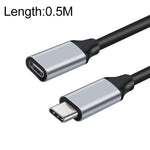 كابل تمديد شحن ونقل بيانات USB-C / Type-C ذكر إلى أنثى بسرعة 10Gbps، أطوال 25 سم، 50 سم، 1 م، 2 م