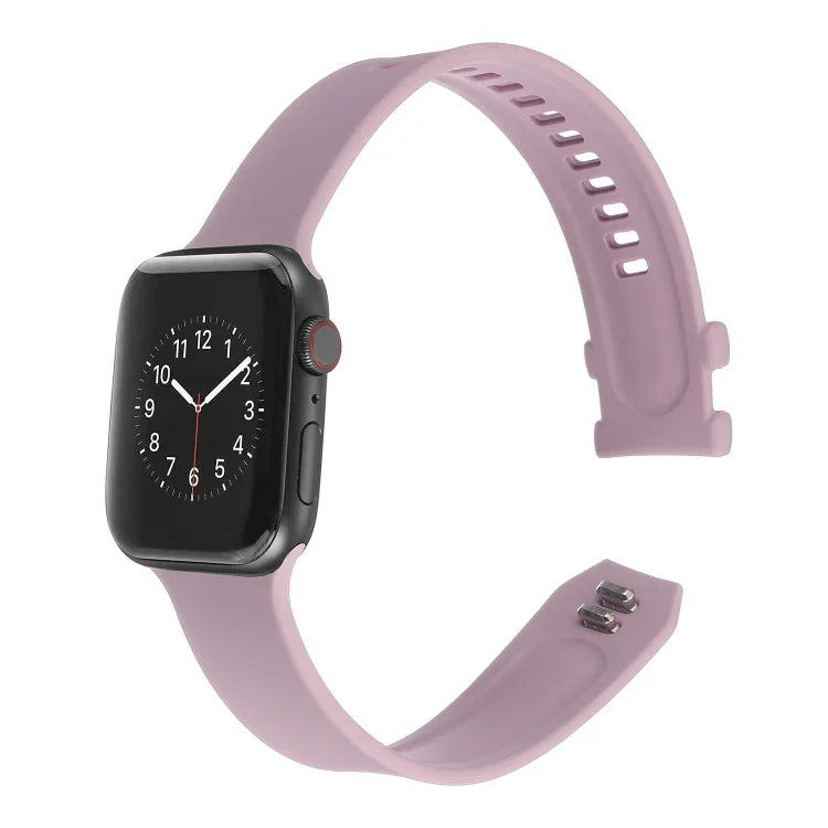 سوار ساعة من السيليكون مع إبزيم مربع لسلسلة Apple Watch، 7 مقاس 41مم / 6&SE&5&4 مقاس 40مم / 3&2&1 مقاس 38مم، 7 مقاس 45مم / 6&SE&5&4 مقاس 44مم / 3&2&1 مقاس 42مم
