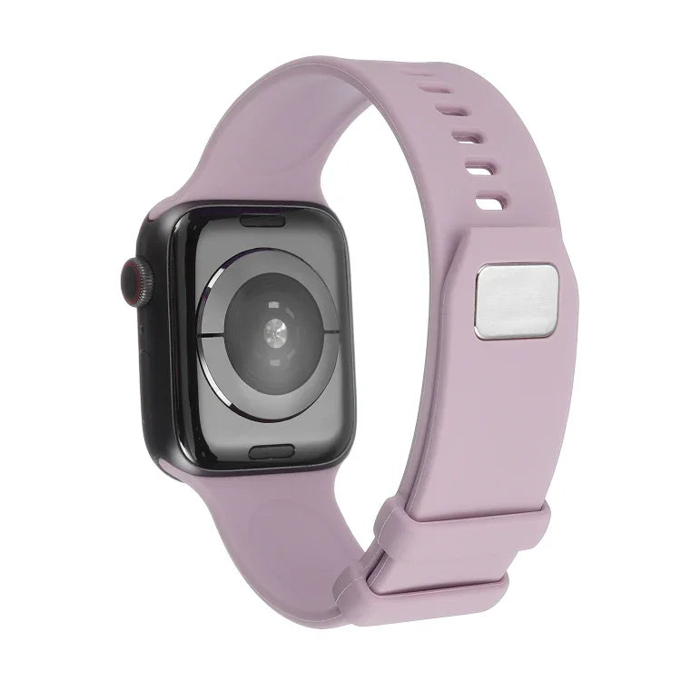 سوار ساعة من السيليكون مع إبزيم مربع لسلسلة Apple Watch، 7 مقاس 41مم / 6&SE&5&4 مقاس 40مم / 3&2&1 مقاس 38مم، 7 مقاس 45مم / 6&SE&5&4 مقاس 44مم / 3&2&1 مقاس 42مم