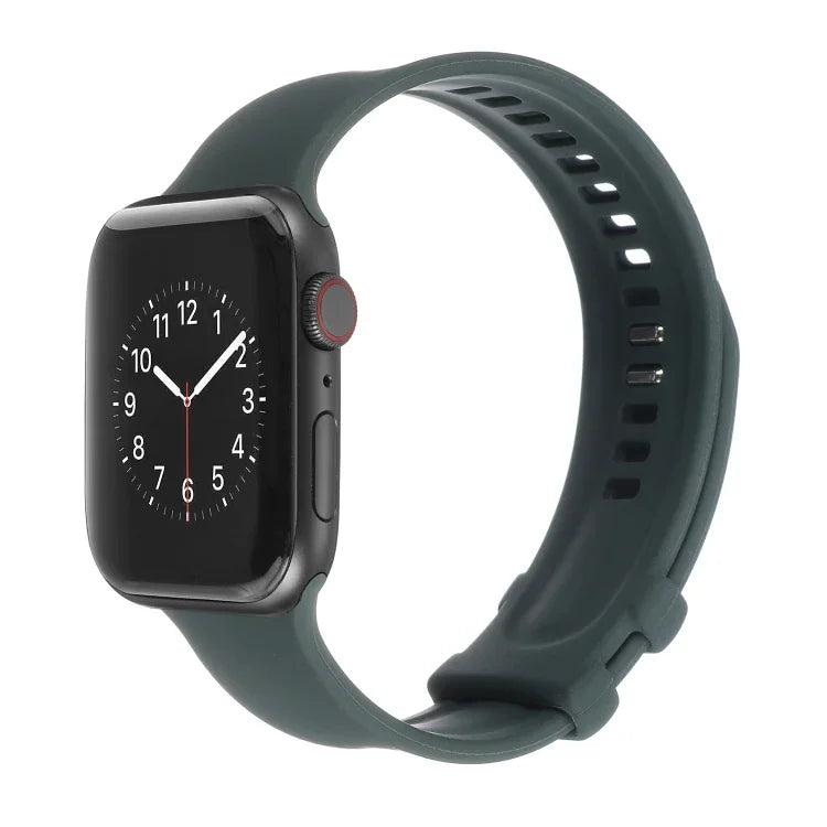 سوار ساعة من السيليكون مع إبزيم مربع لسلسلة Apple Watch، 7 مقاس 41مم / 6&SE&5&4 مقاس 40مم / 3&2&1 مقاس 38مم، 7 مقاس 45مم / 6&SE&5&4 مقاس 44مم / 3&2&1 مقاس 42مم