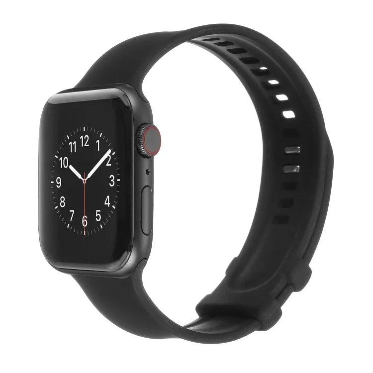 سوار ساعة من السيليكون مع إبزيم مربع لسلسلة Apple Watch، 7 مقاس 41مم / 6&SE&5&4 مقاس 40مم / 3&2&1 مقاس 38مم، 7 مقاس 45مم / 6&SE&5&4 مقاس 44مم / 3&2&1 مقاس 42مم