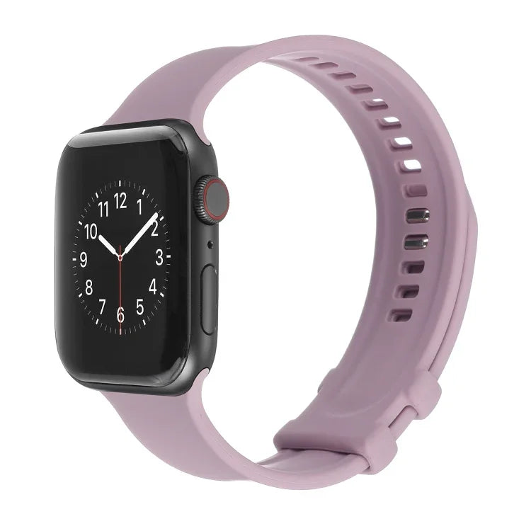 سوار ساعة من السيليكون مع إبزيم مربع لسلسلة Apple Watch، 7 مقاس 41مم / 6&SE&5&4 مقاس 40مم / 3&2&1 مقاس 38مم، 7 مقاس 45مم / 6&SE&5&4 مقاس 44مم / 3&2&1 مقاس 42مم
