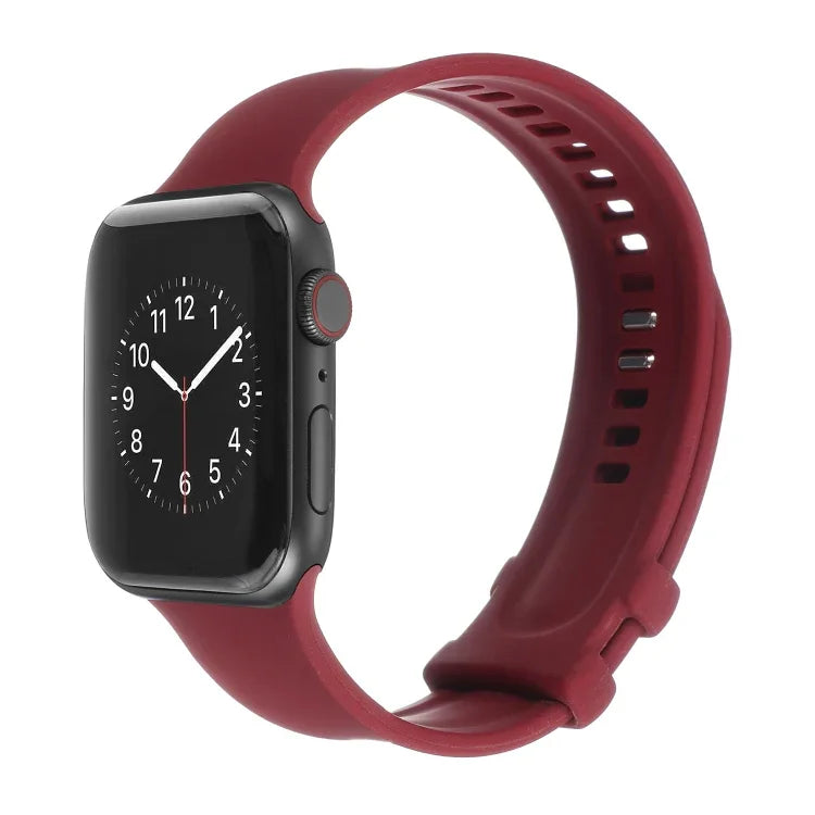 سوار ساعة من السيليكون مع إبزيم مربع لسلسلة Apple Watch، 7 مقاس 41مم / 6&SE&5&4 مقاس 40مم / 3&2&1 مقاس 38مم، 7 مقاس 45مم / 6&SE&5&4 مقاس 44مم / 3&2&1 مقاس 42مم