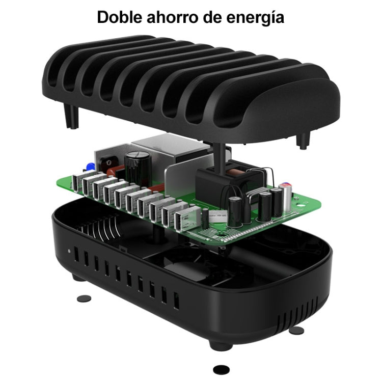 محطة شحن USB من ORICO DUK-10P-DX بقدرة 120 واط 5 فولت 2.4 أمبير مع 10 منافذ، قابس أسترالي، قابس أوروبي، قابس أمريكي، قابس بريطاني
