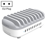 محطة شحن USB من ORICO DUK-10P-DX بقدرة 120 واط 5 فولت 2.4 أمبير مع 10 منافذ، قابس أسترالي، قابس أوروبي، قابس أمريكي، قابس بريطاني