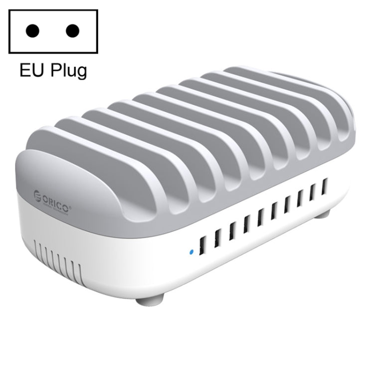 محطة شحن USB من ORICO DUK-10P-DX بقدرة 120 واط 5 فولت 2.4 أمبير مع 10 منافذ، قابس أسترالي، قابس أوروبي، قابس أمريكي، قابس بريطاني