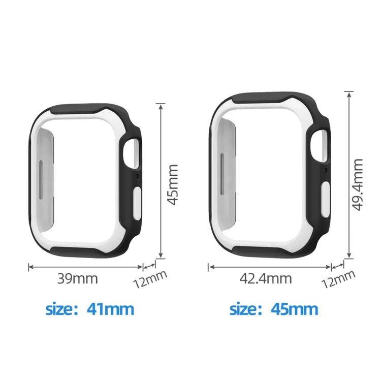 غطاء ساعة قابل للفصل بلونين لسلسلة Apple Watch، 7 مقاس 41مم / 6&SE&5&4 مقاس 40مم، 7 مقاس 45مم / 6&SE&5&4 مقاس 44مم