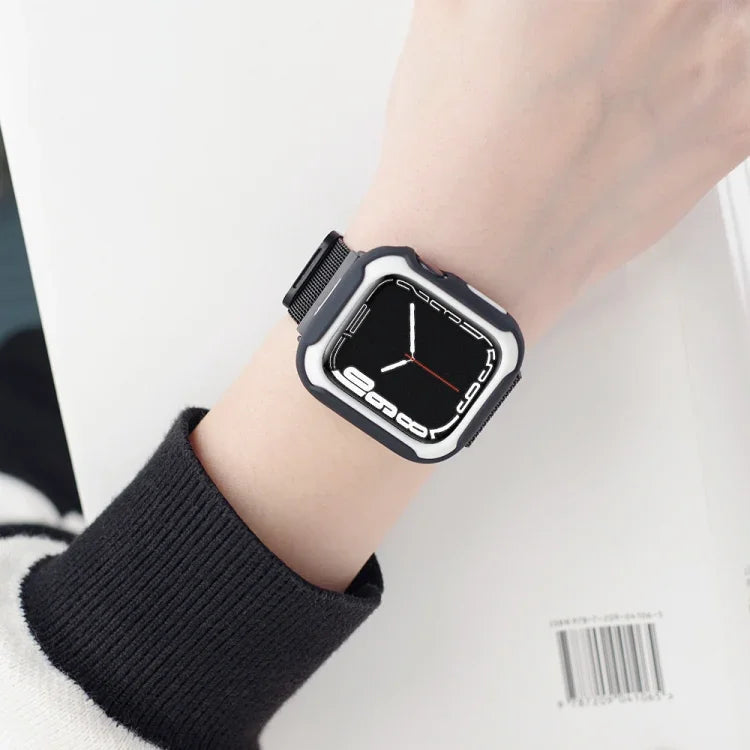 غطاء ساعة قابل للفصل بلونين لسلسلة Apple Watch، 7 مقاس 41مم / 6&SE&5&4 مقاس 40مم، 7 مقاس 45مم / 6&SE&5&4 مقاس 44مم