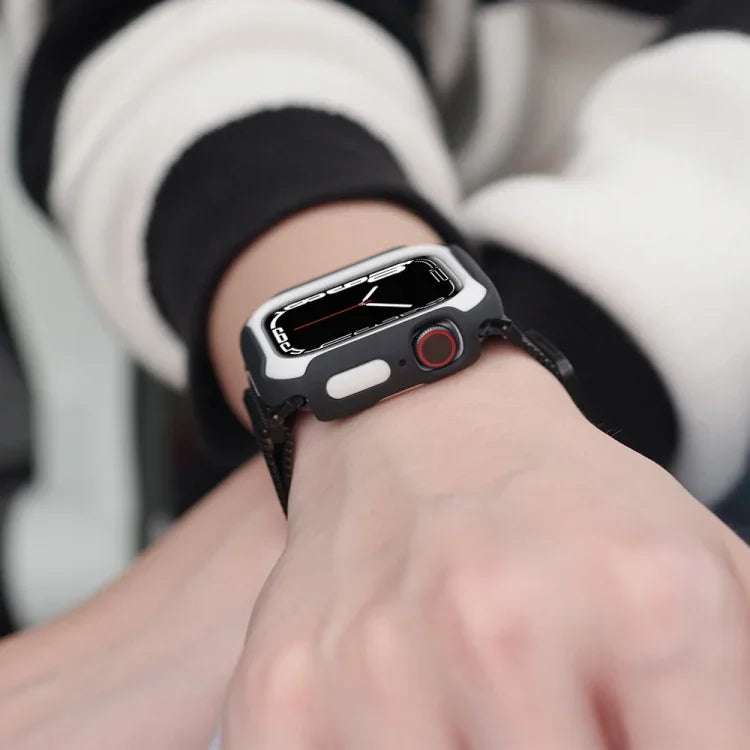 غطاء ساعة قابل للفصل بلونين لسلسلة Apple Watch، 7 مقاس 41مم / 6&SE&5&4 مقاس 40مم، 7 مقاس 45مم / 6&SE&5&4 مقاس 44مم