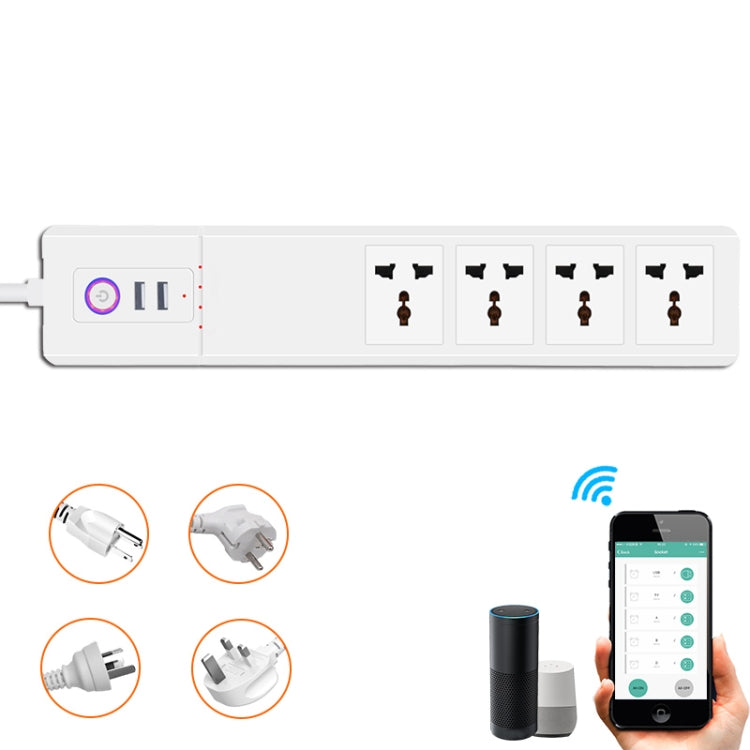 شريط طاقة ذكي متعدد الاستخدامات SM-SO306-M بأربع فتحات + منفذي USB، ZigBee 10A، ZigBee 16A، واي فاي 10A، واي فاي 16A
