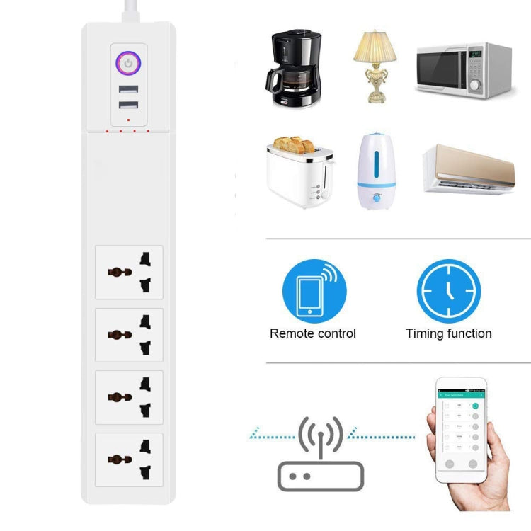 شريط طاقة ذكي متعدد الاستخدامات SM-SO306-M بأربع فتحات + منفذي USB، ZigBee 10A، ZigBee 16A، واي فاي 10A، واي فاي 16A