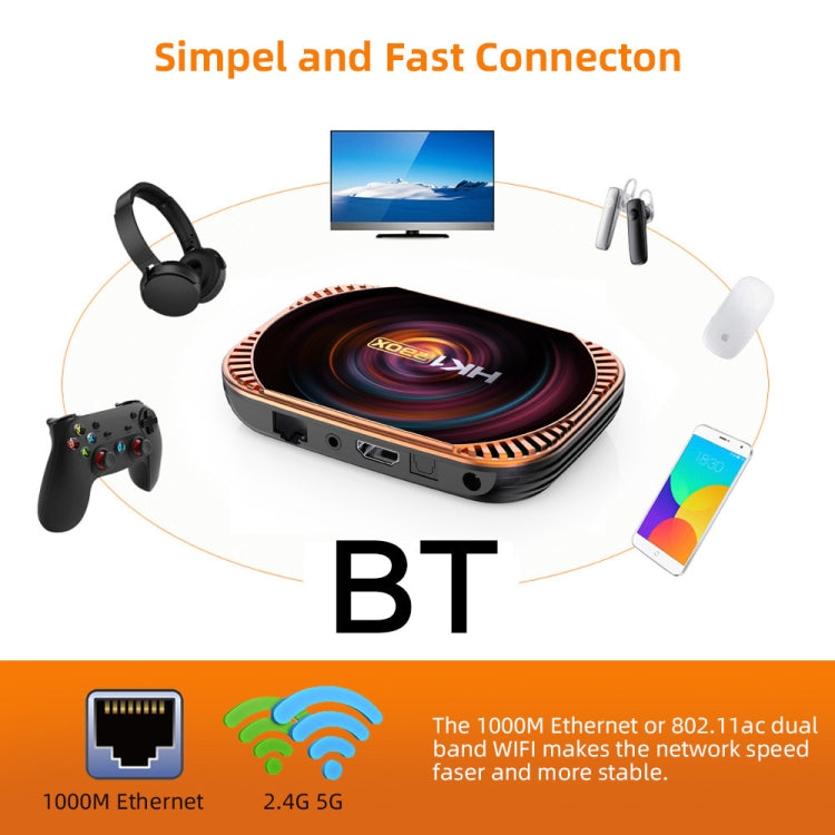 جهاز تلفاز MECOOL HK1RBOX X4 بدقة 4K، أندرويد 11 بمعالج Amlogic S905X4 مع جهاز تحكم عن بعد، 4 جيجابايت + 32 جيجابايت، 4 جيجابايت + 64 جيجابايت، 4 جيجابايت + 128 جيجابايت