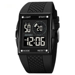 SKMEI 1967 Stainless Steel Buckle PU Strap Waterproof Electronic Watch