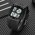 SKMEI 1967 Stainless Steel Buckle PU Strap Waterproof Electronic Watch