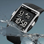 SKMEI 1967 Stainless Steel Buckle PU Strap Waterproof Electronic Watch