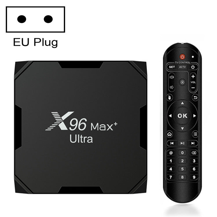 جهاز تلفاز ذكي H96 Max+ Ultra بمعالج Amlogic S905X4، 4 جيجابايت + 32 جيجابايت، بدقة 8K، أندرويد 11.0، قابس المملكة المتحدة، قابس الولايات المتحدة، قابس الاتحاد الأوروبي، قابس أستراليا