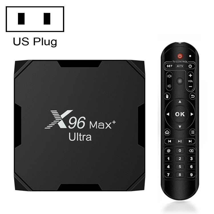 جهاز تلفاز ذكي H96 Max+ Ultra بمعالج Amlogic S905X4، 4 جيجابايت + 32 جيجابايت، بدقة 8K، أندرويد 11.0، قابس المملكة المتحدة، قابس الولايات المتحدة، قابس الاتحاد الأوروبي، قابس أستراليا