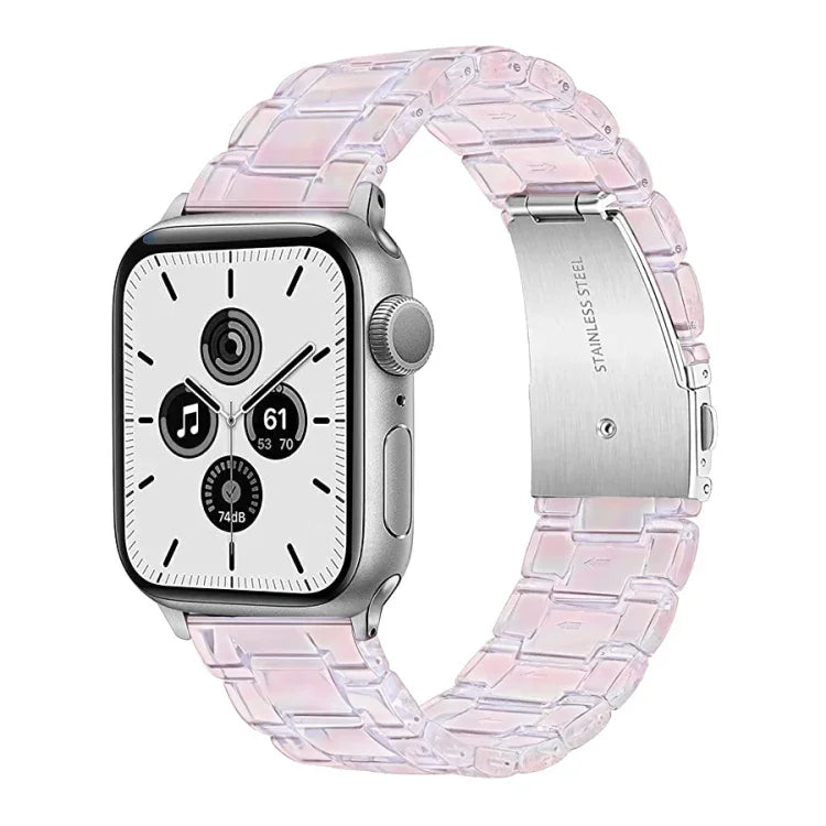 سوار ساعة شفاف بثلاث خرزات لسلسلة Apple Watch، 7 مقاس 45مم / 6&SE&5&4 مقاس 44مم / 3&2&1 مقاس 42مم، 7 مقاس 41مم / 6&SE&5&4 مقاس 40مم / 3&2&1 مقاس 38مم