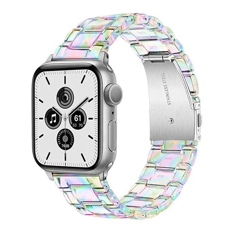 سوار ساعة شفاف بثلاث خرزات لسلسلة Apple Watch، 7 مقاس 45مم / 6&SE&5&4 مقاس 44مم / 3&2&1 مقاس 42مم، 7 مقاس 41مم / 6&SE&5&4 مقاس 40مم / 3&2&1 مقاس 38مم