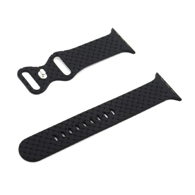 سوار ساعة بنسيج منسوج لسلسلة Apple Watch، 7 مقاس 45مم / 6&SE&5&4 مقاس 44مم / 3&2&1 مقاس 42مم، 7 مقاس 41مم / 6&SE&5&4 مقاس 40مم / 3&2&1 مقاس 38مم