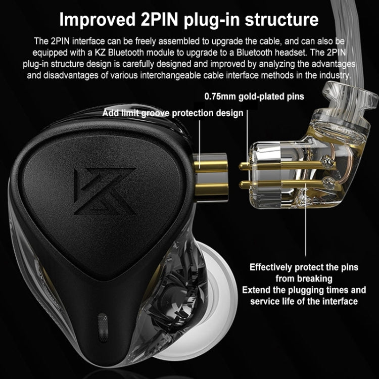 سماعات أذن داخل الأذن هجينة بملف كهربائي ساكن KZ-ZEX PRO، مع ميكروفون، بدون ميكروفون