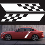 2 PCS/Set D-962 Checkered Flag Pattern Car Modified Decorative Sticker, D-962