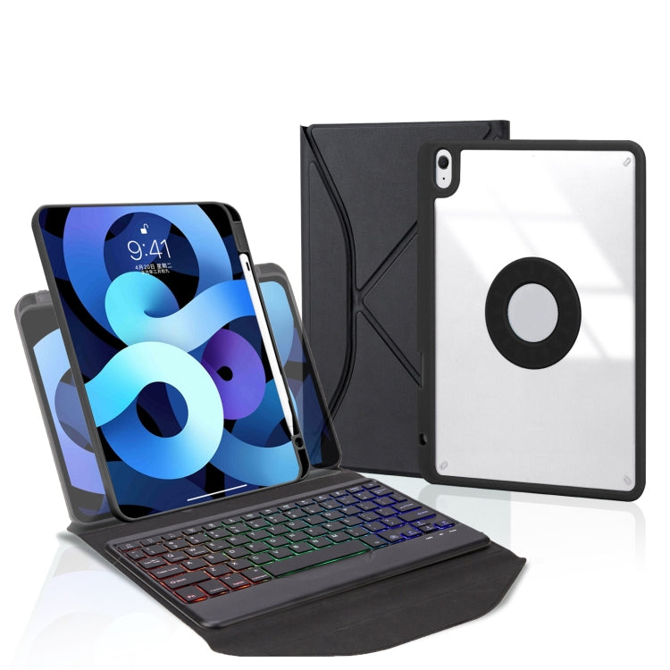 غطاء جلد للتابلت مع فتحة قلم ولوحة مفاتيح بلوتوث مع إضاءة خلفية، لطراز iPad Pro 11 2021 و2020 و2018، لطراز iPad Air 11 2025 / 2024 / Air 5 / Air 4، لطراز iPad 10.2 2021 و2020 و2019
