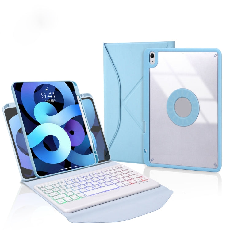غطاء جلد للتابلت مع فتحة قلم ولوحة مفاتيح بلوتوث مع إضاءة خلفية، لطراز iPad Pro 11 2021 و2020 و2018، لطراز iPad Air 11 2025 / 2024 / Air 5 / Air 4، لطراز iPad 10.2 2021 و2020 و2019