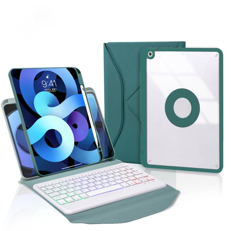غطاء جلد للتابلت مع فتحة قلم ولوحة مفاتيح بلوتوث مع إضاءة خلفية، لطراز iPad Pro 11 2021 و2020 و2018، لطراز iPad Air 11 2025 / 2024 / Air 5 / Air 4، لطراز iPad 10.2 2021 و2020 و2019