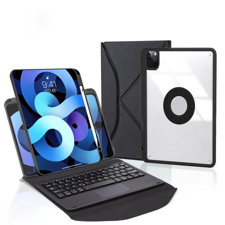 غطاء جلد للتابلت مع فتحة قلم ولوحة لمس ولوحة مفاتيح بلوتوث، لطراز iPad Pro 11 2021 و2020 و2018، لطراز iPad Air 11 2025 / 2024 / Air 5 / Air 4، لطراز iPad 10.2 2021 و2020 و2019