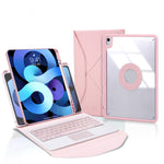 غطاء جلد للتابلت مع فتحة قلم ولوحة لمس ولوحة مفاتيح بلوتوث، لطراز iPad Pro 11 2021 و2020 و2018، لطراز iPad Air 11 2025 / 2024 / Air 5 / Air 4، لطراز iPad 10.2 2021 و2020 و2019