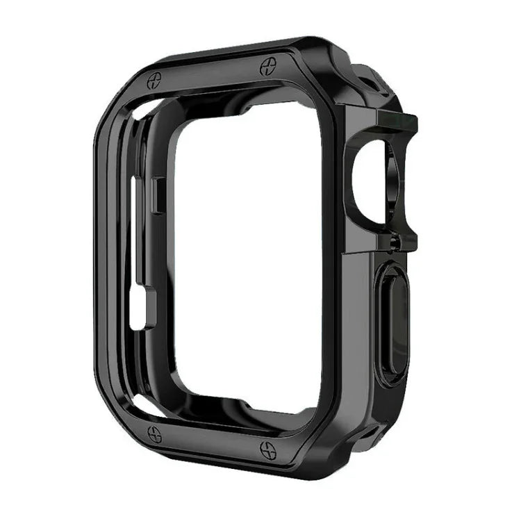 غطاء ساعة بإطار TPU، لسلسلة Apple Watch 9 / 8 / 7 مقاس 41مم، لسلسلة Apple Watch 9 / 8 / 7 مقاس 45مم، لسلسلة Apple Watch 6 & SE & 5 & 4 مقاس 44مم، لسلسلة Apple Watch 6 & SE & 5 & 4 مقاس 40مم، لسلسلة Apple Watch 3 & 2 & 1 مقاس 42مم