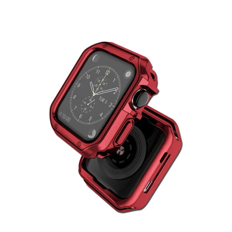 غطاء ساعة بإطار TPU، لسلسلة Apple Watch 9 / 8 / 7 مقاس 41مم، لسلسلة Apple Watch 9 / 8 / 7 مقاس 45مم، لسلسلة Apple Watch 6 & SE & 5 & 4 مقاس 44مم، لسلسلة Apple Watch 6 & SE & 5 & 4 مقاس 40مم، لسلسلة Apple Watch 3 & 2 & 1 مقاس 42مم