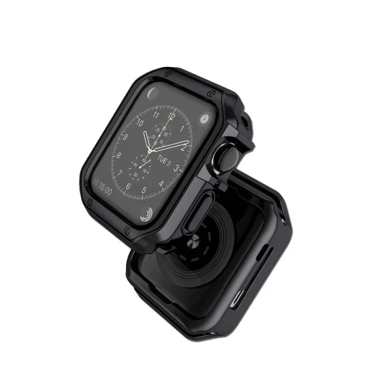 غطاء ساعة بإطار TPU، لسلسلة Apple Watch 9 / 8 / 7 مقاس 41مم، لسلسلة Apple Watch 9 / 8 / 7 مقاس 45مم، لسلسلة Apple Watch 6 & SE & 5 & 4 مقاس 44مم، لسلسلة Apple Watch 6 & SE & 5 & 4 مقاس 40مم، لسلسلة Apple Watch 3 & 2 & 1 مقاس 42مم