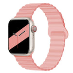 سوار ساعة سيليكون مغناطيسي بإبزيم عكسي لسلسلة Apple Watch، 7 مقاس 45مم / 6&SE&5&4 مقاس 44مم / 3&2&1 مقاس 42مم، 7 مقاس 41مم / 6&SE&5&4 مقاس 40مم / 3&2&1 مقاس 38مم