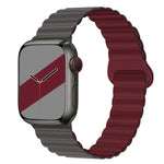 سوار ساعة سيليكون مغناطيسي بإبزيم عكسي لسلسلة Apple Watch، 7 مقاس 45مم / 6&SE&5&4 مقاس 44مم / 3&2&1 مقاس 42مم، 7 مقاس 41مم / 6&SE&5&4 مقاس 40مم / 3&2&1 مقاس 38مم