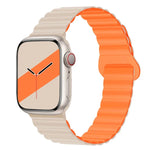 سوار ساعة سيليكون مغناطيسي بإبزيم عكسي لسلسلة Apple Watch، 7 مقاس 45مم / 6&SE&5&4 مقاس 44مم / 3&2&1 مقاس 42مم، 7 مقاس 41مم / 6&SE&5&4 مقاس 40مم / 3&2&1 مقاس 38مم