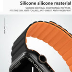 سوار ساعة سيليكون مغناطيسي بإبزيم عكسي لسلسلة Apple Watch، 7 مقاس 45مم / 6&SE&5&4 مقاس 44مم / 3&2&1 مقاس 42مم، 7 مقاس 41مم / 6&SE&5&4 مقاس 40مم / 3&2&1 مقاس 38مم