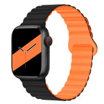 سوار ساعة سيليكون مغناطيسي بإبزيم عكسي لسلسلة Apple Watch، 7 مقاس 45مم / 6&SE&5&4 مقاس 44مم / 3&2&1 مقاس 42مم، 7 مقاس 41مم / 6&SE&5&4 مقاس 40مم / 3&2&1 مقاس 38مم