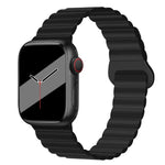 سوار ساعة سيليكون مغناطيسي بإبزيم عكسي لسلسلة Apple Watch، 7 مقاس 45مم / 6&SE&5&4 مقاس 44مم / 3&2&1 مقاس 42مم، 7 مقاس 41مم / 6&SE&5&4 مقاس 40مم / 3&2&1 مقاس 38مم