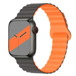 سوار ساعة سيليكون مغناطيسي بإبزيم عكسي لسلسلة Apple Watch، 7 مقاس 45مم / 6&SE&5&4 مقاس 44مم / 3&2&1 مقاس 42مم، 7 مقاس 41مم / 6&SE&5&4 مقاس 40مم / 3&2&1 مقاس 38مم