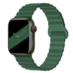 سوار ساعة سيليكون مغناطيسي بإبزيم عكسي لسلسلة Apple Watch، 7 مقاس 45مم / 6&SE&5&4 مقاس 44مم / 3&2&1 مقاس 42مم، 7 مقاس 41مم / 6&SE&5&4 مقاس 40مم / 3&2&1 مقاس 38مم